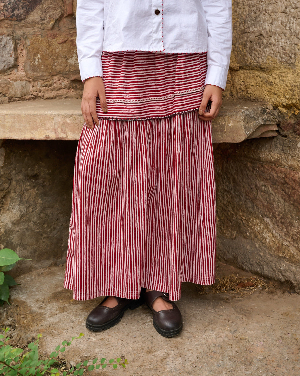 Leheriya Hand Embroidered Skirt